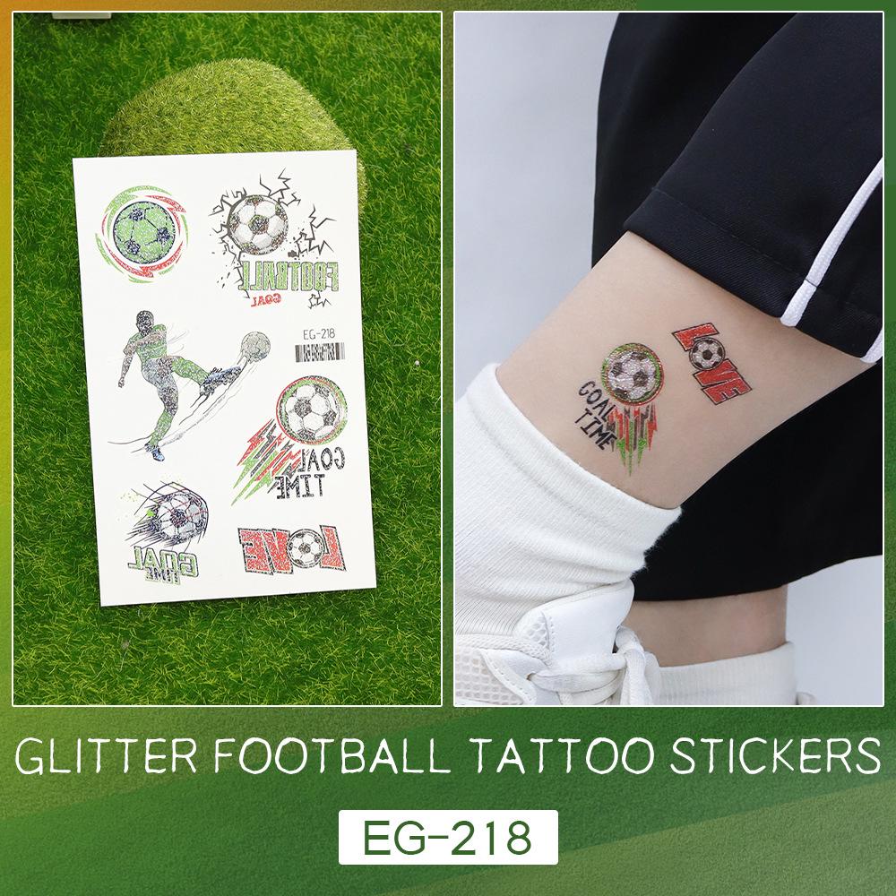 2026 World Cup Waterproof Glitter Football Face Tattoos