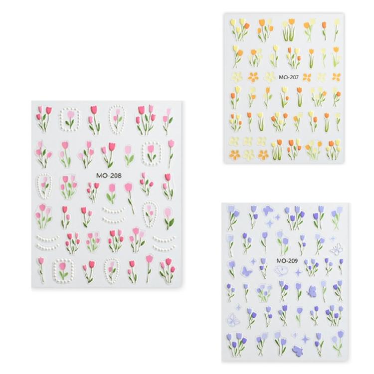 Tulips Stickers Nails Decals Flower Nails Art Stickers DIY Nails Art Decorations