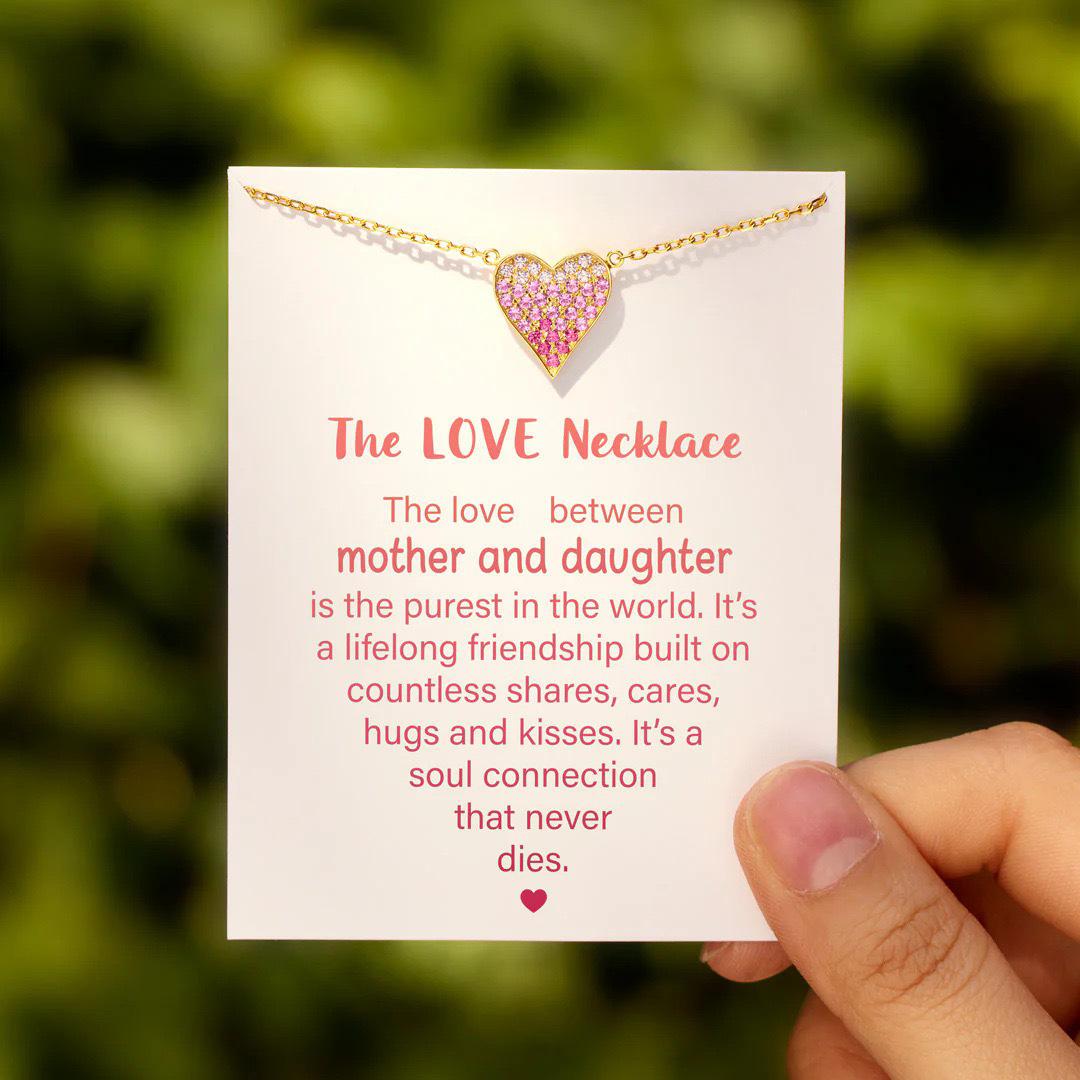 S925 Sterling Silver Pink Heart Necklace for Women – Stylish European & American Clavicle Chain 925 Silver