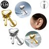 Herzförmiger Katzen-Ohrknochen-Stecker Piercing Schmuck mit lila Zirkon G23 Titan - Designer-Stil, Modisch, Schlicht.