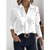 New fashion women's button-down shirt, spring and autumn casual top versatile commuter lapel button-down long-sleeved shirt