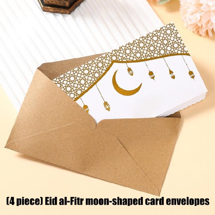 4Pcs Eid Festival Cash Holder Envelopes Paper Money Holder Built in 6 Slots Greeting Card Envelopes For Gift Wrapping