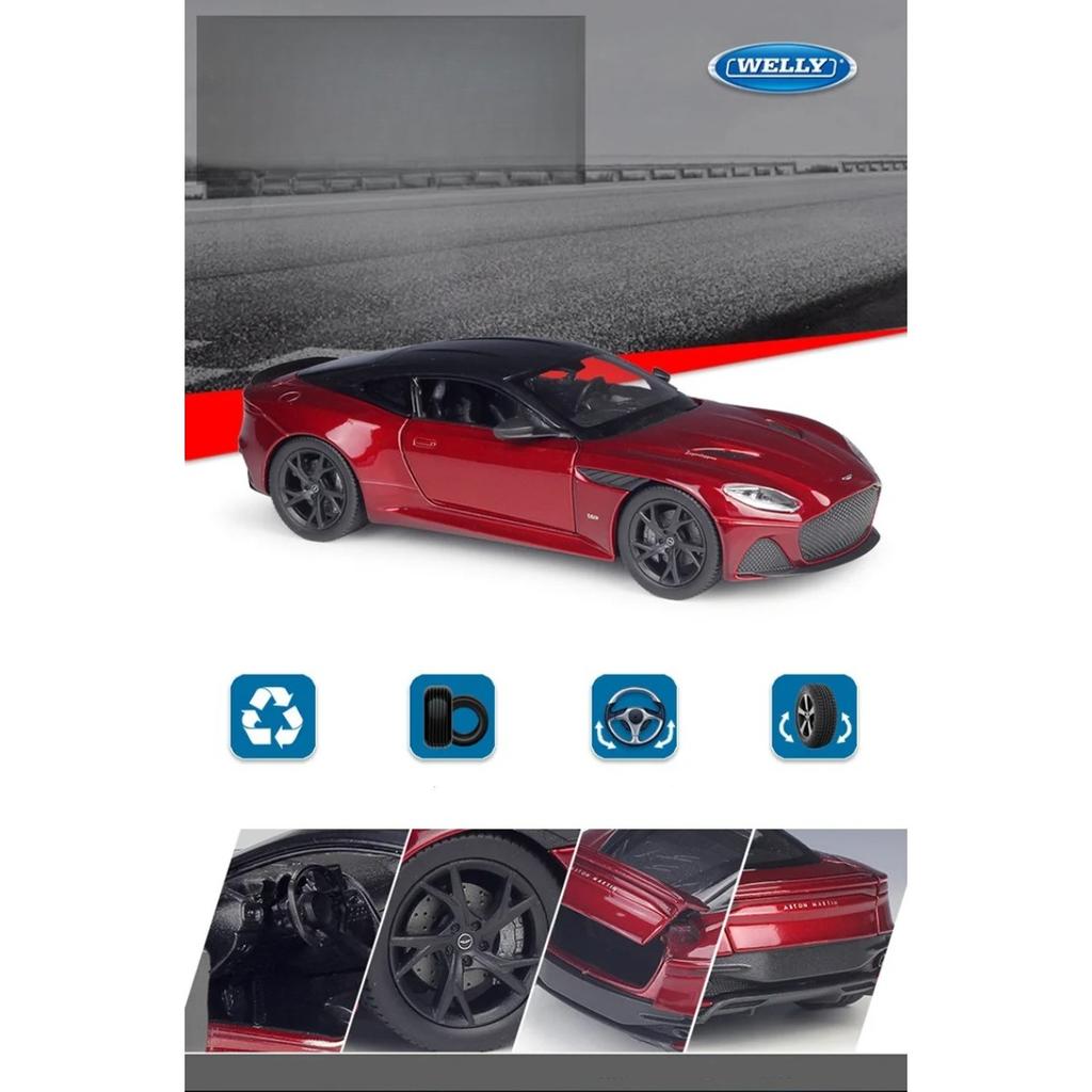 Welly 1/24 Aston Martin DBS Superleggera Alloy Sports Car Model Diecast Racing Car Model Simulation Collection Toy Gift