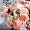 Künstliche Blumen Hochzeit Braut Hält Strauß Haus Vase Festival Atmosphäre DIY Fotografie Dekoration Venus Rose