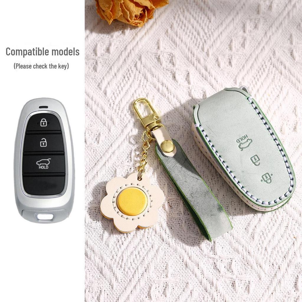 Genuine Leather Key Cover for Hyundai Sonata (7-button) & Tucson (5-button)