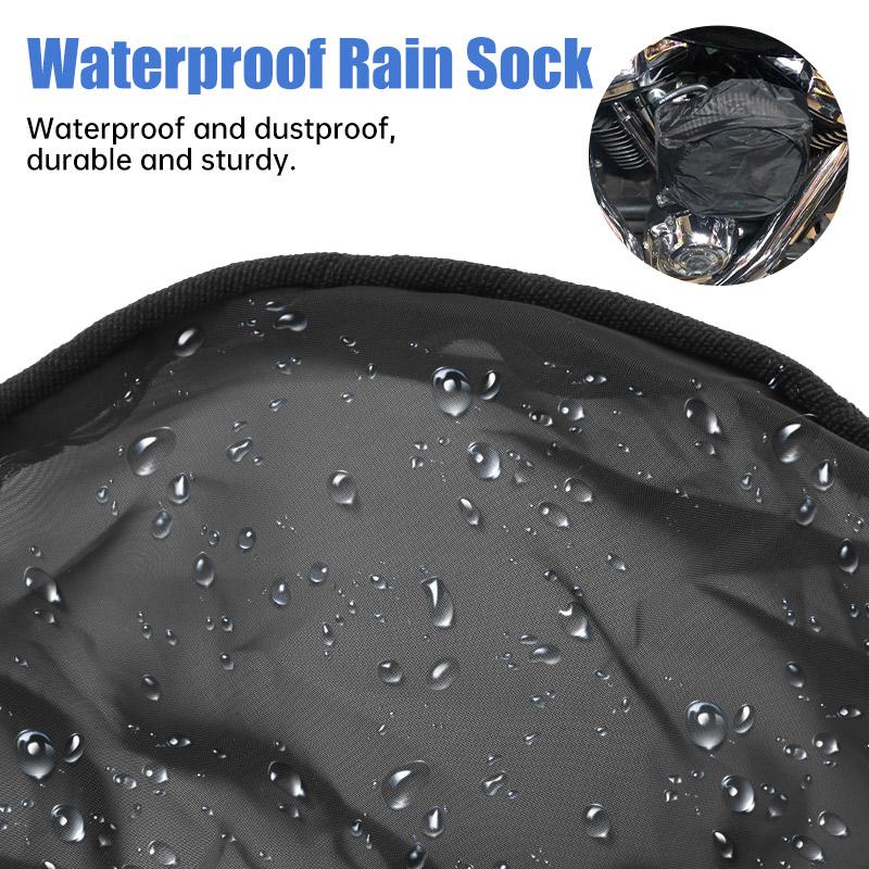 For Harley Sportster XL 1200 Touring Road King Softail Dyna Motorcycle Air Filter Rain Sock Air Cleaner Waterproof Cover Black