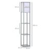 3-Tier Floor Lamp, Floor Light with Storage Shelf, Reading Standing Lamp with Acrylic Shade for Living Room, Bedroom, Kitchen, Dining Room, Office