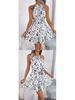 Leopard Print Ruffled Hem Halter Dress