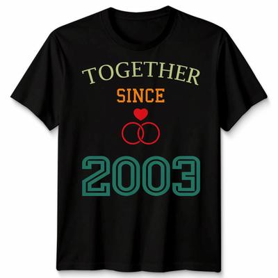 Customise Any Year Together Since 2003 Vintage Couple 23th Unisex TTshirt