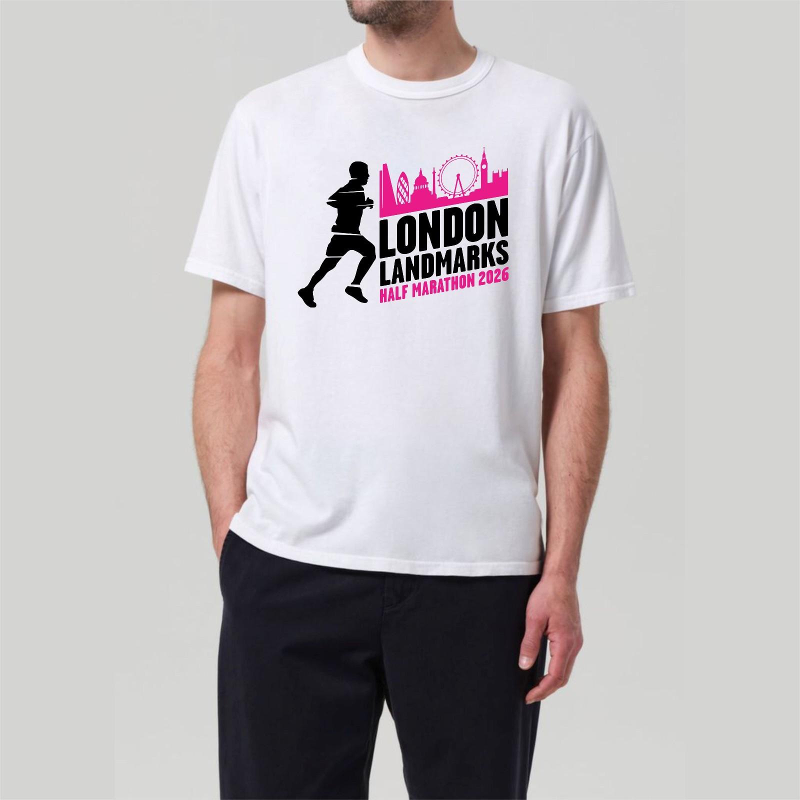 London Landmark Half Marathon T-shirt London Scenic Route Run 2026 Men s Tee S