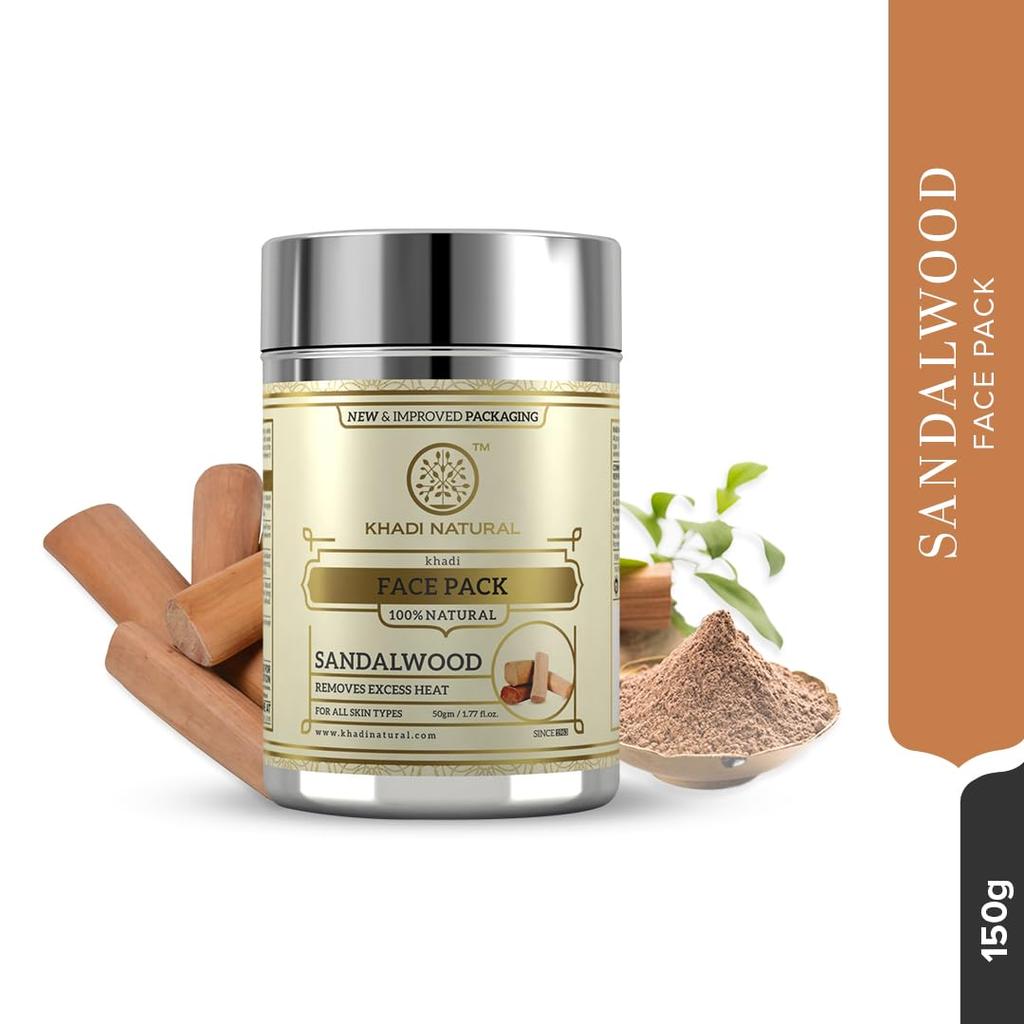 Khadi Herbal Sandalwood Face Pack Natural Skin Care Mask For Oil Control And Soft Smooth Skin 50 g Pack Of 1