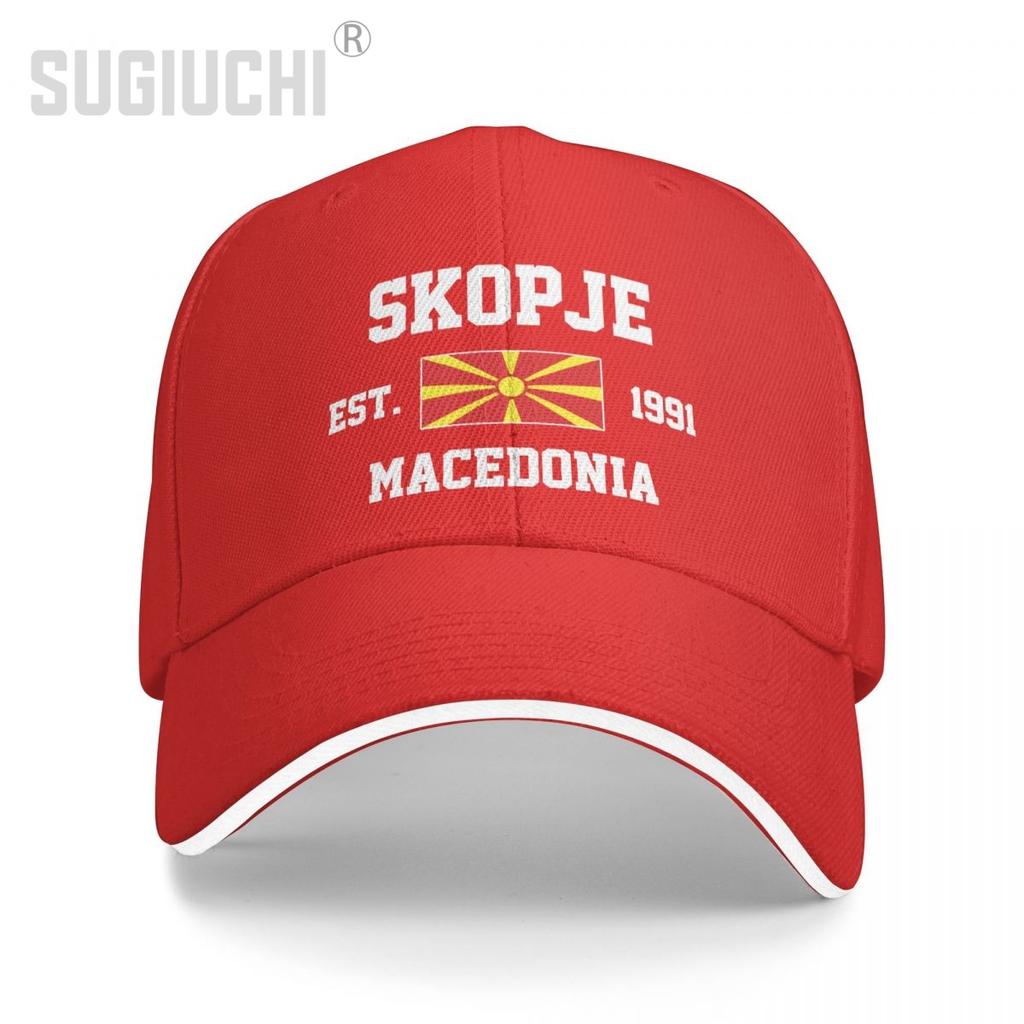 Baseballkappe Nordmazedonien EST.1991 Skopje Hauptstadt Unisex WoUnisex Unisex Hip Hop Sandwich Caps Snapback Golf Hut Angeln