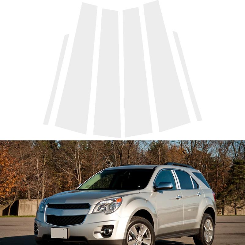 Silvery Car PC Material Pillar Post Cover Door Trim Window Molding Sticker Accessories Plate Fit For Chevy Equinox 2010-2017