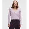 Cotton Blend Henley Long Sleeve Shirt Lilac Ether