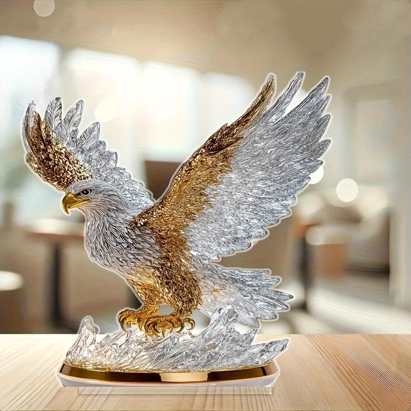 Fladdrande Örn 2D Akrylprydnad - Modern Djurvas Figurin För Heminredning, Unik Jul- & Halloweenpresentidé
