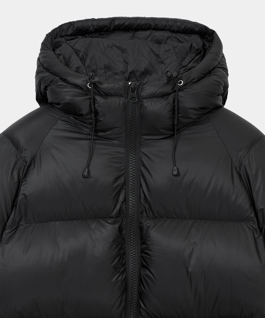 Lettercomo D-Shell Cross Hooded Puffer Jacket Black