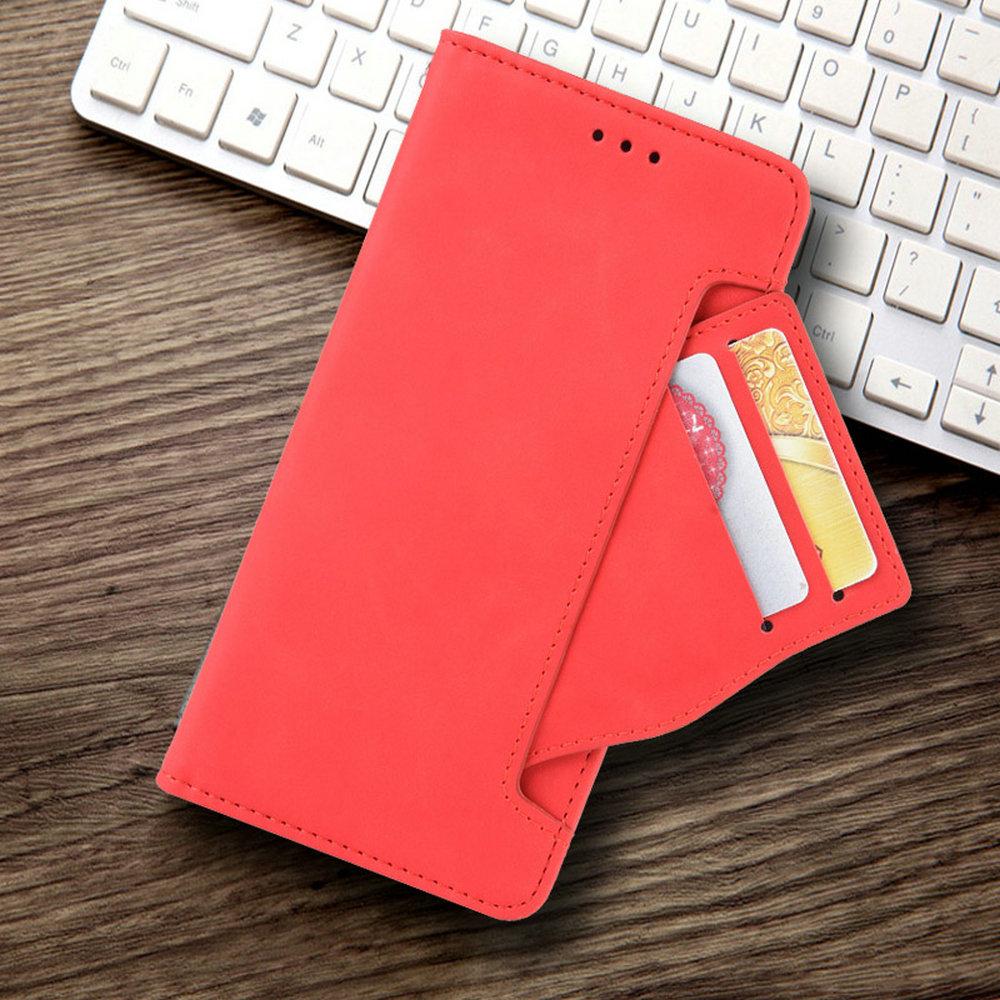 For Xiaomi 15T Pro 5G 2026 Multi-card Slot Flip Leather Phone Case For Xiaomi 15T Magnetic Wallet Holder Kickstand Back Cover Xiaomi 15T красный