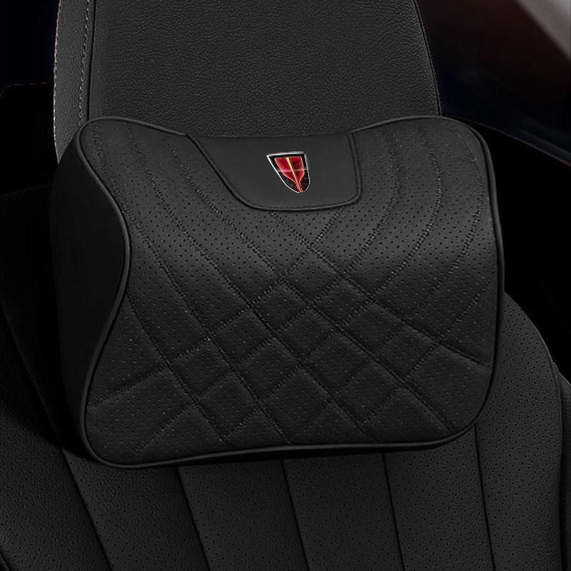 Polštář z paměťové pěny pro podporu krku a beder pro Hongqi HS5, H5, HS7, H7, H9 - Polštář na opěrku hlavy a opěradlo do auta z pravé kůže