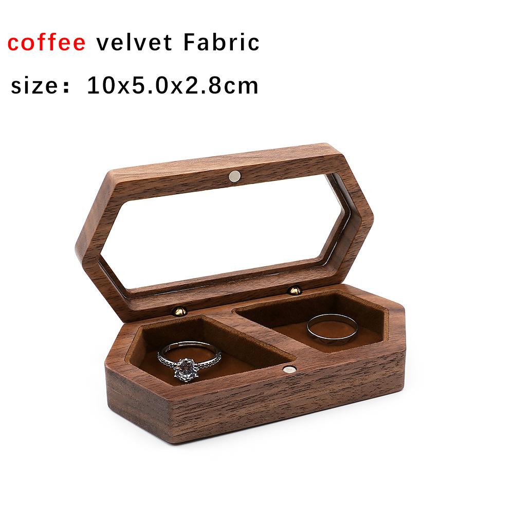Ring Box Jewelry Storage Engagement Wedding Ceremony Ring Customize Proposal Ring Rustic Wedding Gift for Girl Walnut Wood