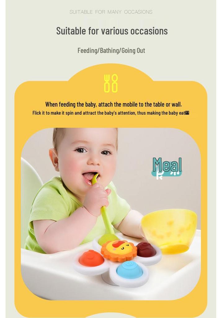 Educational Baby Cartoon Teether & Bath Spinner Toy