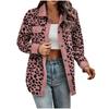 Moda pentru femei, toamnă și iarnă, haină leopard cu nasturi, jachetă ocazională, pulover fleece