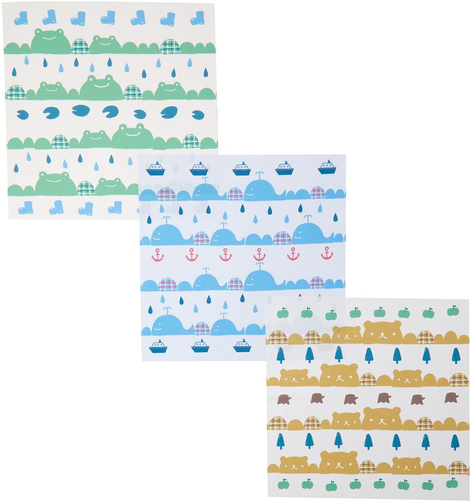 Marushin Lunch Cloths and Piccolino Ikimono World Perfect for and Elementary Suitable for Boys (3-Pack), Moisture-Wicking, Quick-Drying,