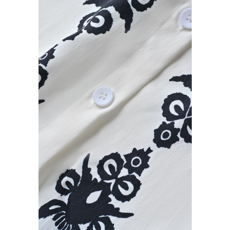 Women 2 Piece Set Floral Embroidered Short Sleeve Shirt and High Waist Shorts With Belt Multi Color