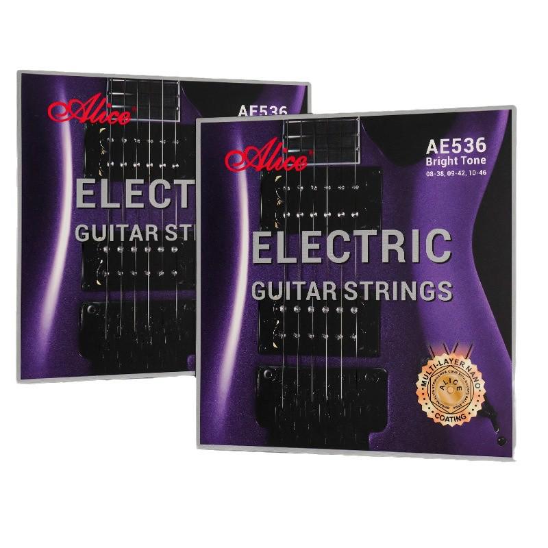 Alice AE536 Electric Guitar Strings, Anti-Rust Coated, Set of 6 (09-42, 10-46)