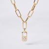 [POPTS] White Modernity Stone Necklace OTN222525EYW