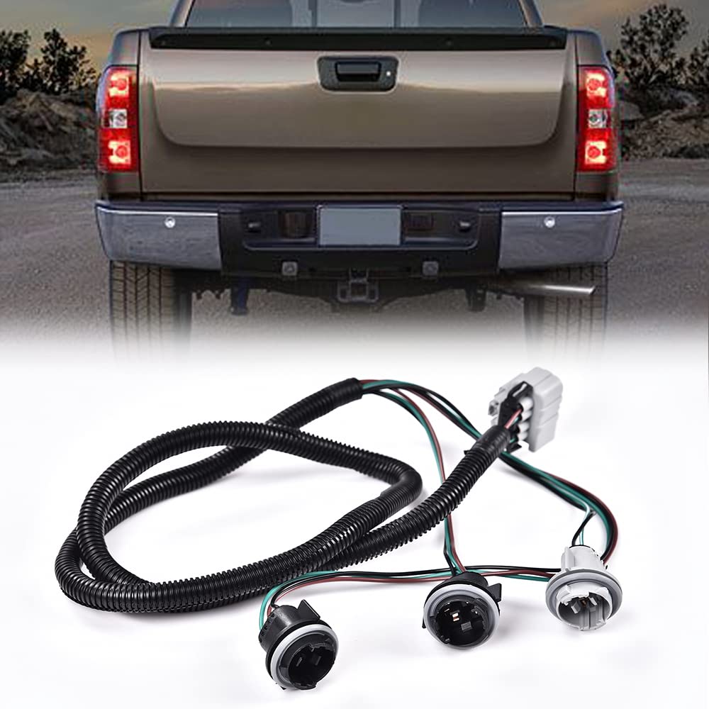 PIT66 Left Tail Light Lamp Wiring Harness, Compatible with 07-14 Chevy Silverado/08-14 GMC Sierra Rear Lamp Assembly Tail Lights Taillight