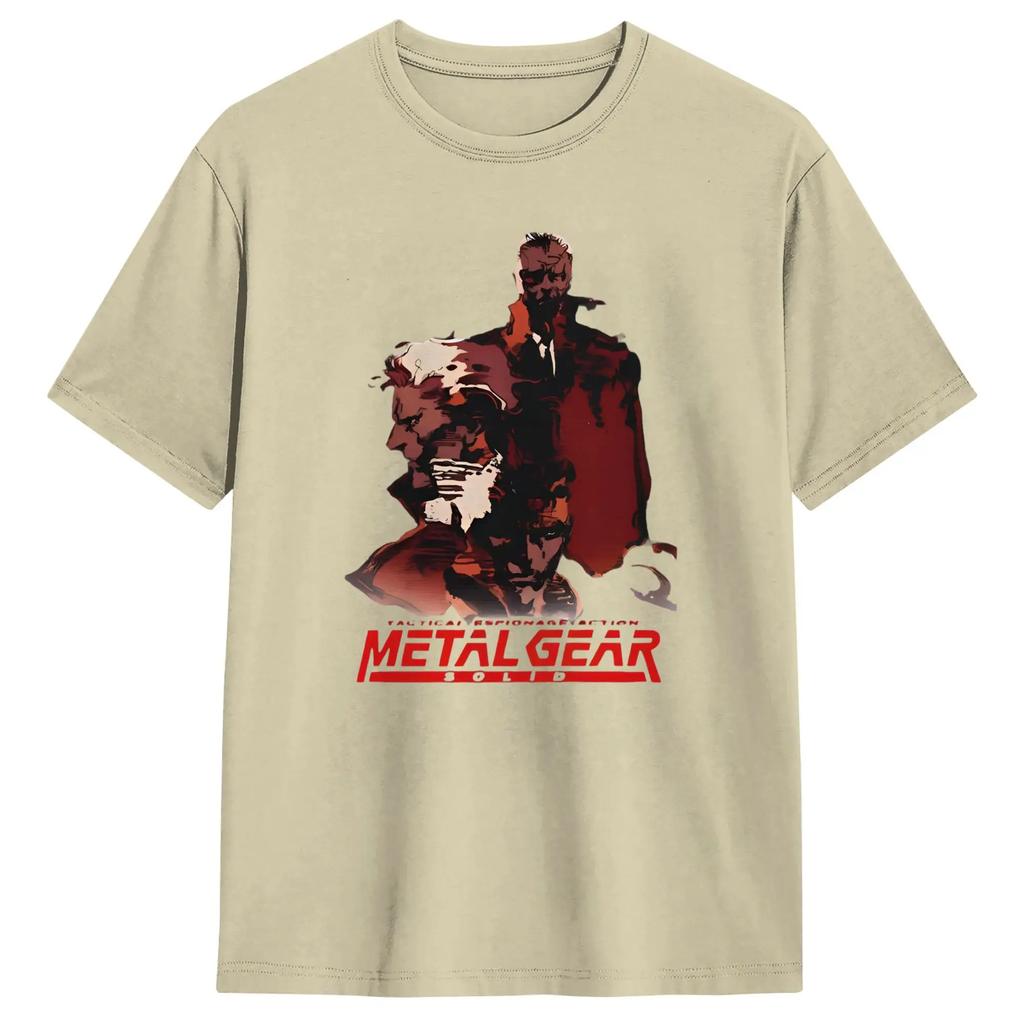 Metal Gear Solid Game MGS Gaming T Shirt Summer T-Shirts Men 100% Cotton O Neck Oversize Clothing Short Sleeve Streetwear Tops