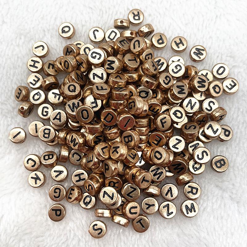 100pcs 7x4mm 6x6mm Mixed Alphabet Letter Beads Charms Beads for Making Jewelry Diy Handmade Bracelets Accessories