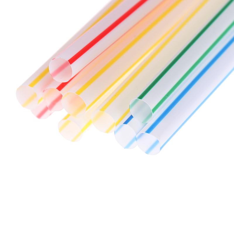 100Pcs/Set Curved Plastic Drinking Straw Cocktail Lounge Wedding Birthday Party