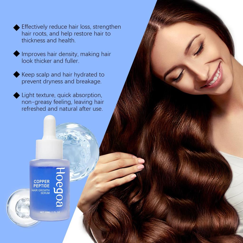 Hoegoa Copper Peptide Hair Serum Nutritive Nourishing Scalp Treatment Hair Root Repair Volume Strengthening Hair