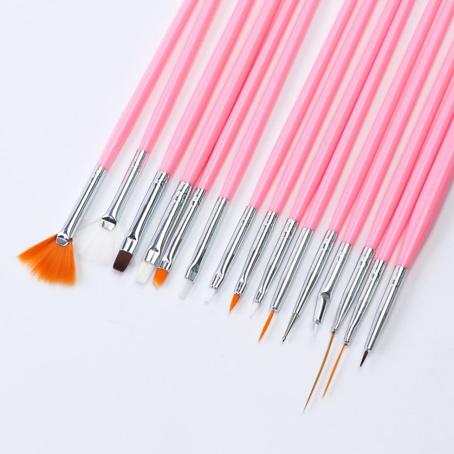 Akrylové štětce Manikúra Liner Malířské pero Přechodový štětec na kreslení Nail Art Tečkovací nástroje