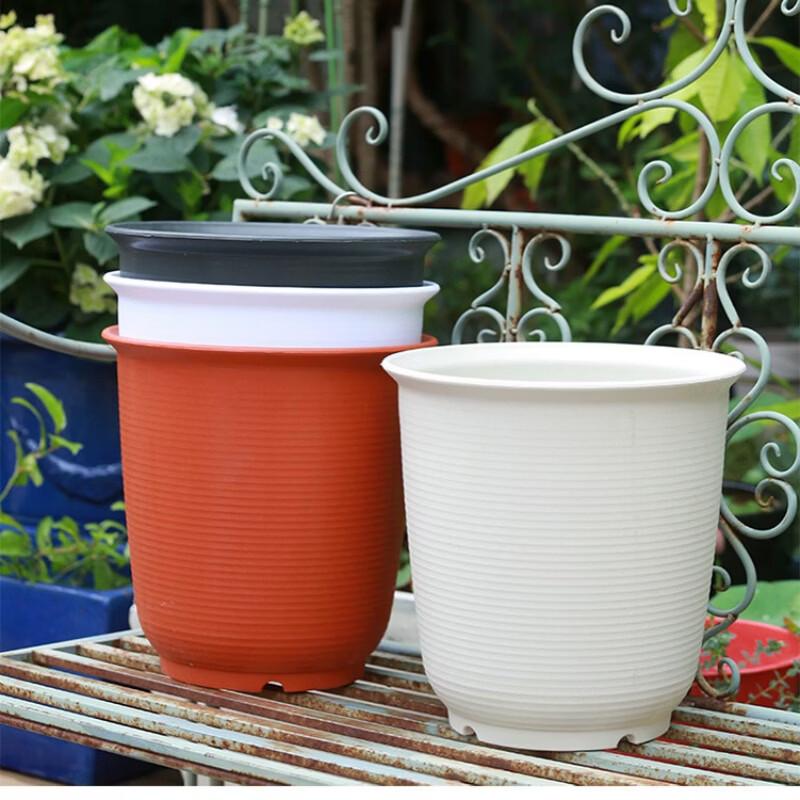Cylindrical Plastic Flower Pot