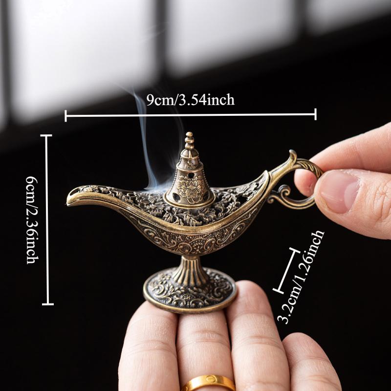 Aladdin Genie Lamp Incense Burner Made of Alloy Material Ideal for Tea Ceremony Decoration and Incense Use