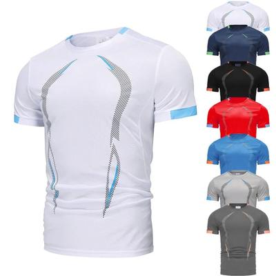 Sommar Sportkläder Gym Andningsbar T-shirt Herr Snabbtorkande Jogging T-shirt Herr Tränings-Tees Fitness Toppar Löpar-T-shirt
