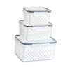 3pcs Drain Storage Basket Box Transparent Leakproof Food Storage Containers with Removable Colander for Fridge