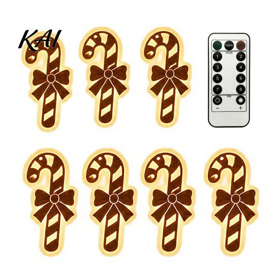 Rustic Christmas Home Ornaments 7PCS Wooden Wall Lights, Warm LED Backlight Glowing Silhouette Decorative Elk Figures Pendants, Style Hanging