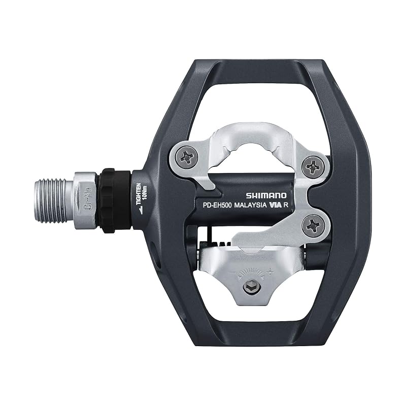 Shimano PD-EH500 Trekking Pedals (SPD) - One side SPD/One side flat, SM-SH56 cleats included, Black