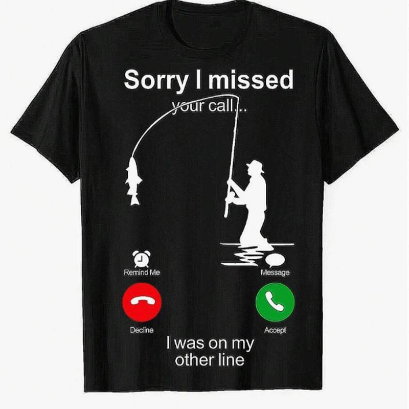 New Summer Men's Fashion T-shirt Funny Call Printed Men's T-shirt Top