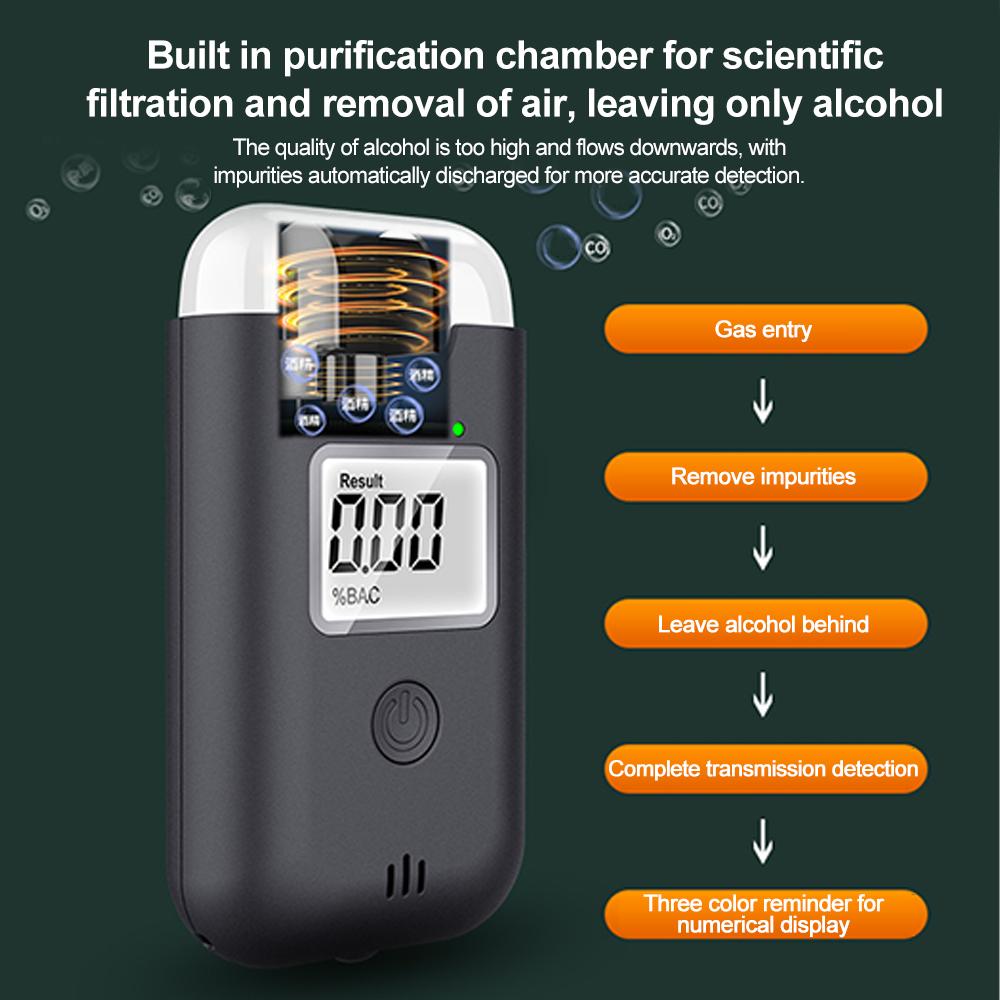 Professional Digital Alcohol Breath Tester High Accurate LCD Display Portable Breathalyzer Alcohol Detector for Car Drunk