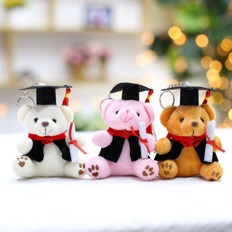

Cute Doctor Bear Plush Toy Doll Teddy Bear Pendant Cartoon Drawing Doll Graduation Bear Gift 14 cm