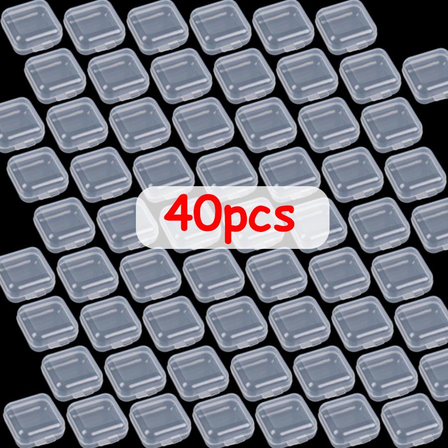 20/40/80pcs 3.5cm Transparent Mini Storage Boxes - Space-Saving Organizer for Jewelry Necklaces Earplugs Household Small Items