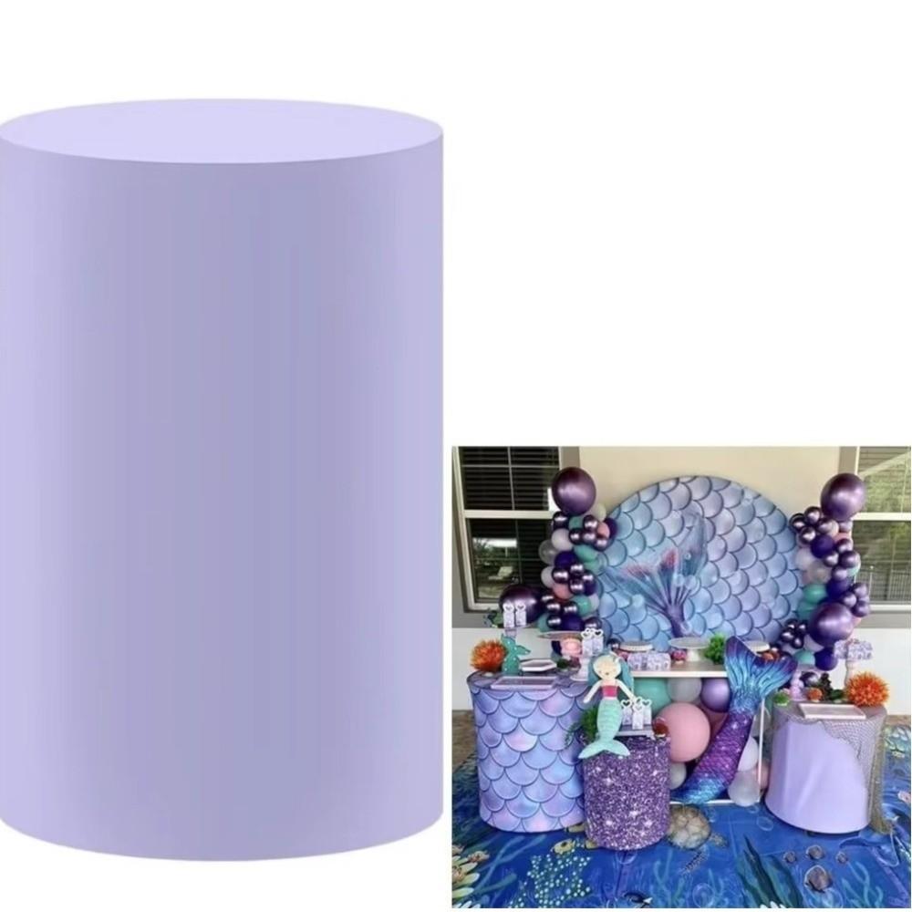 Polyester Desserts Tablecloth Reusable Party Wedding Decor DIY Cylinder Cover Cake Column Backdrop