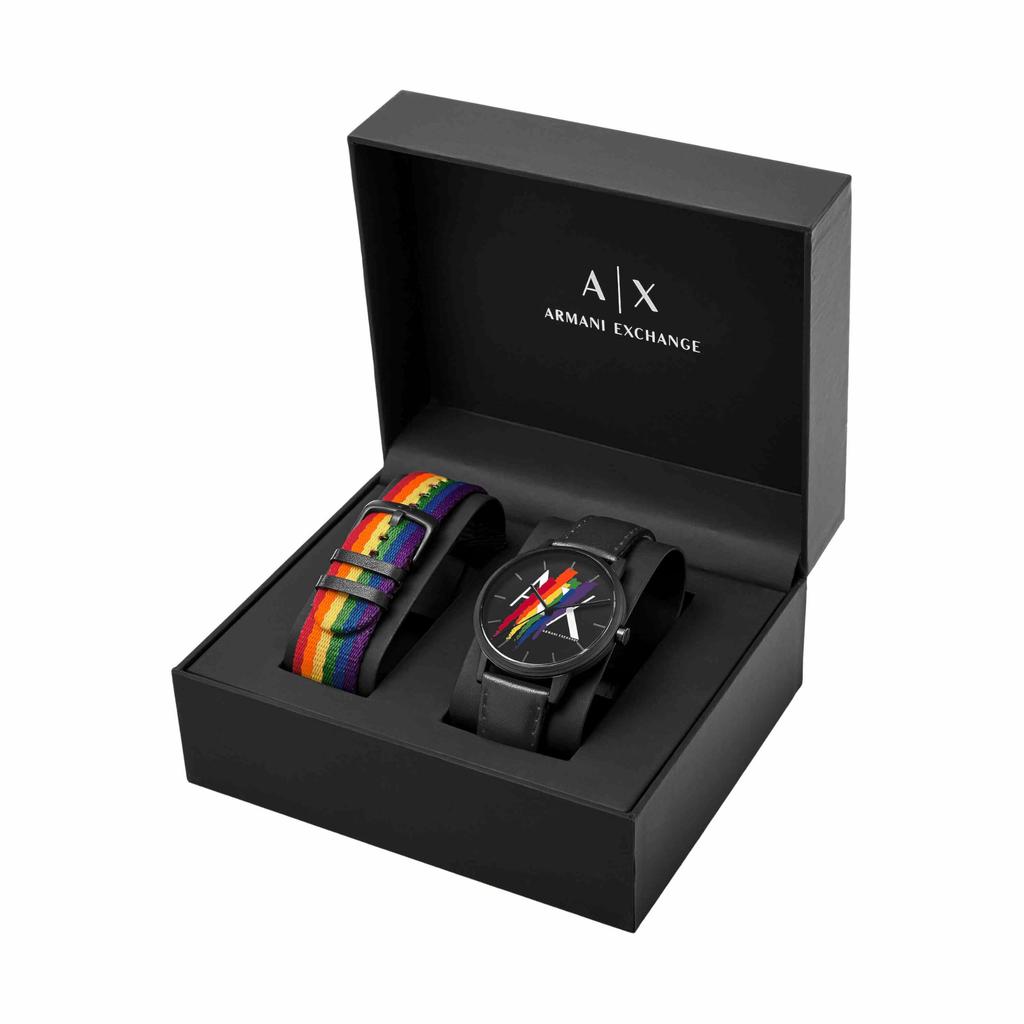 Armani Exchange Analog Leather Watch AX7120 Men's