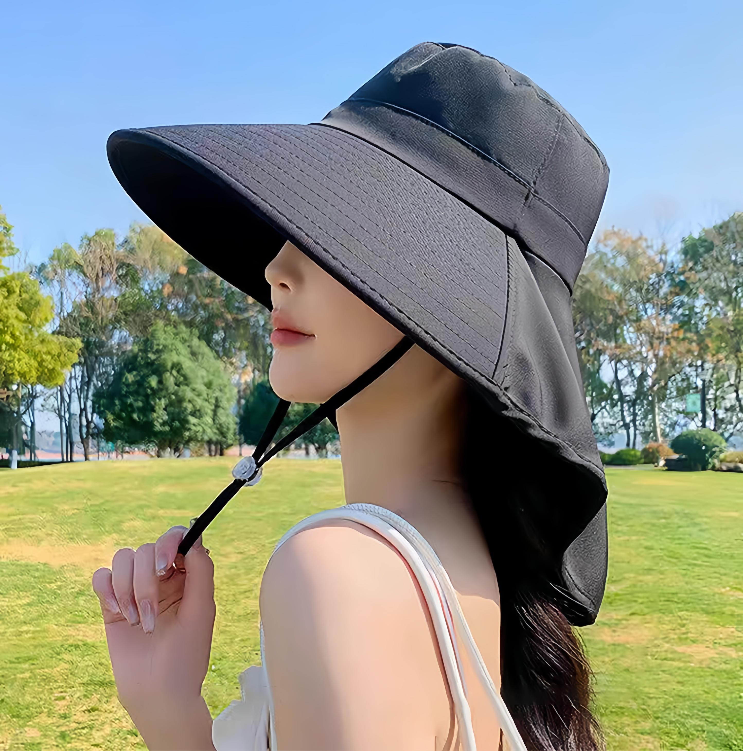 

Шляпа от солнца с большими полями для женщин, закрывающая лицо, летняя шляпа с защитой от ультрафиолета для езды на велосипеде и отдыха на открытом воздухе, альпинизма