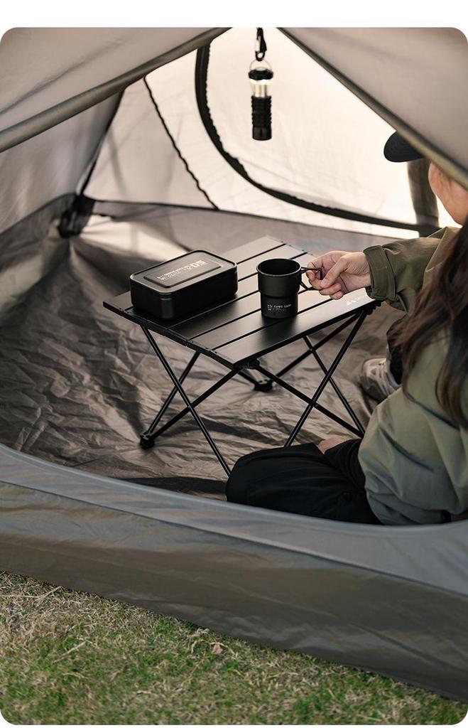 Compact Aluminum Folding Camping Table - Lightweight & Easy to Store for Outdoor Barbecue, Picnic, or Fishing.
