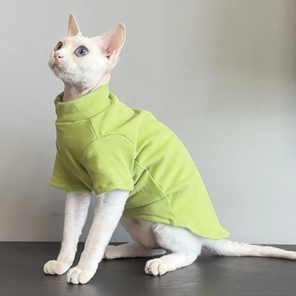 Autumn Winter Cat Hoodie for Cats Solid Pet Kitten Clothes Sphynx Maine Coon Ragdoll Pullovers ropa para gatos mascotas Shirts